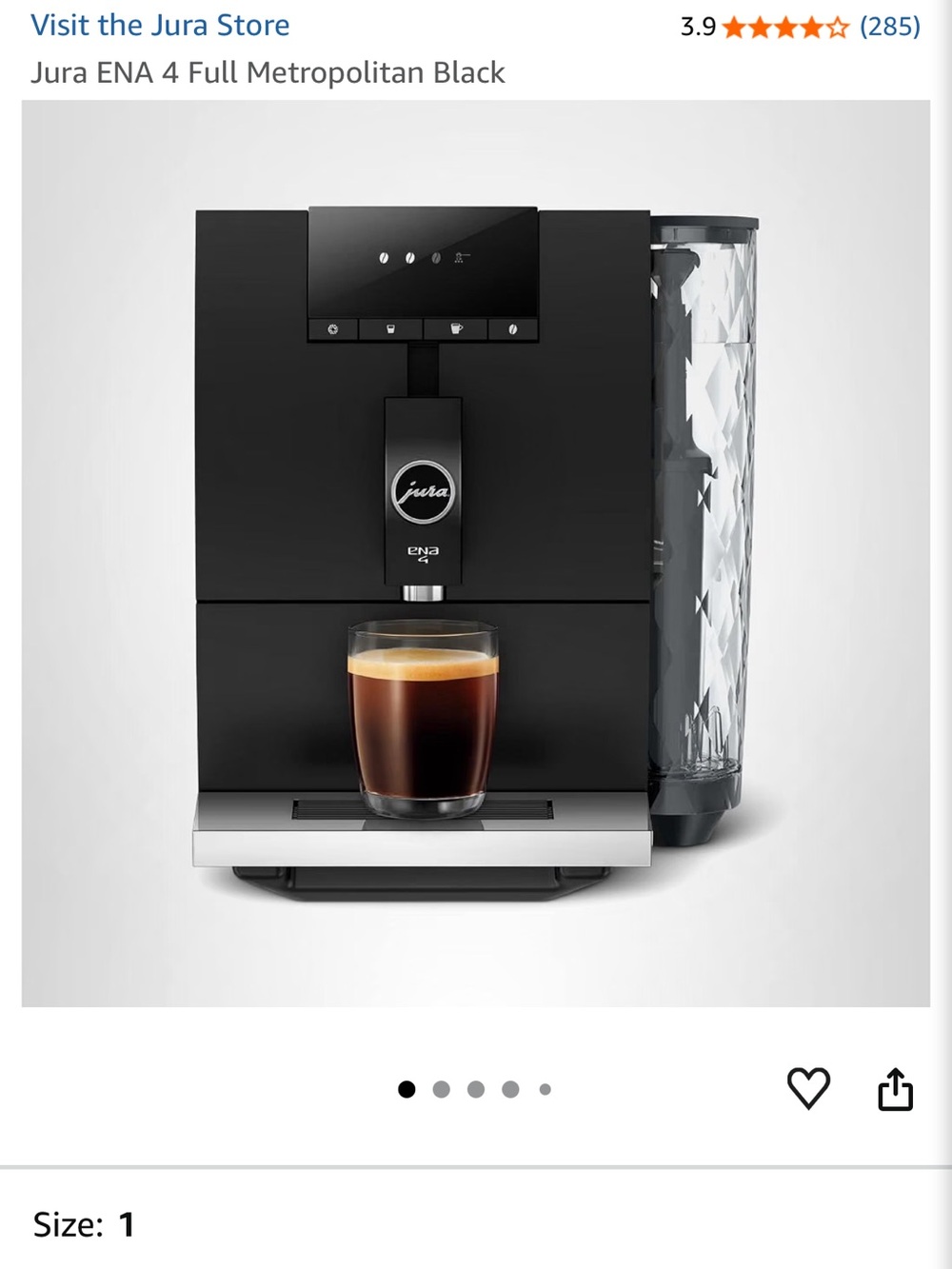 ENA 4 Metropolitan Black Automatic Coffee Machine
